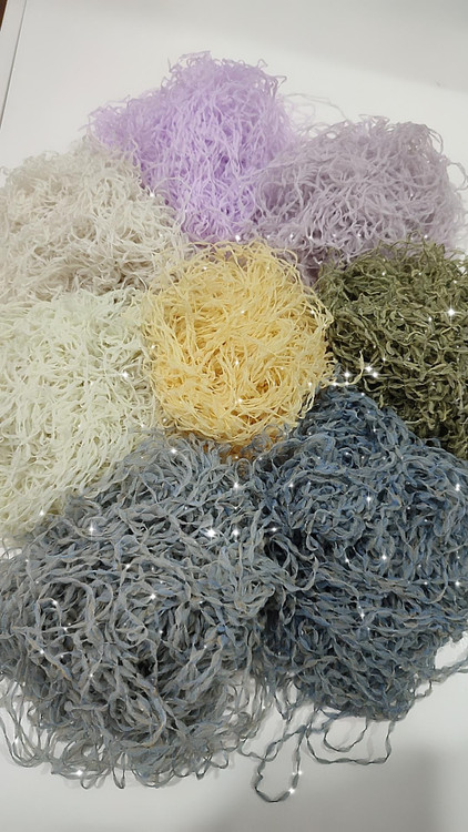 خرید پوشال رنگی الیاف نخی تک و عمده_پوشال رنگی رنگی_پوشال نخی پنبه ای _پوشال کادویی